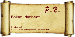 Pakos Norbert névjegykártya