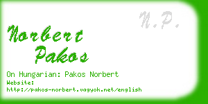 norbert pakos business card